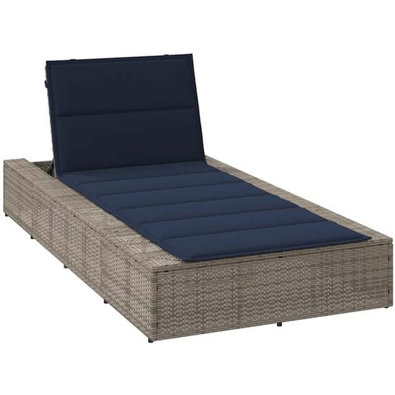 Transat avec coussin flottant gris résine tressée