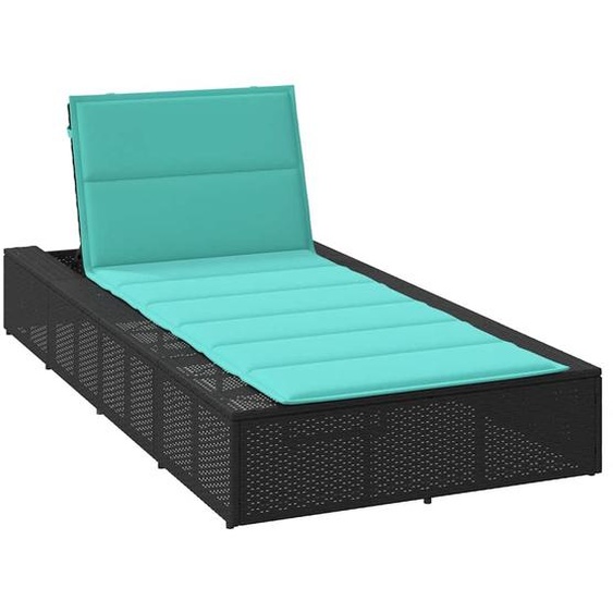 Transat avec coussin flottant noir résine tressée