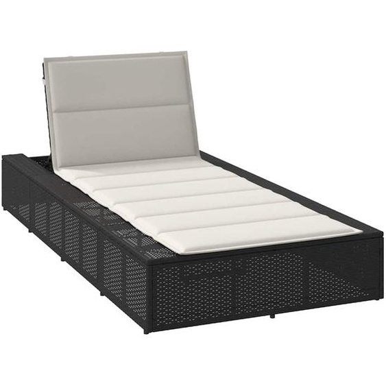 Transat avec coussin flottant noir résine tressée