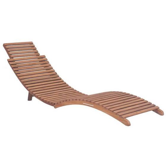 Transat chaise longue bain de soleil lit de jardin terrasse meuble d exterieur pliable bois de teck solide