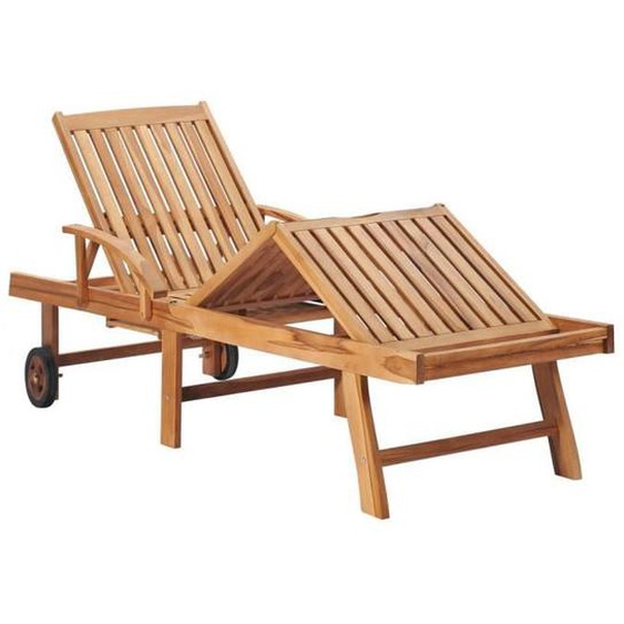 TRANSAT - UMR - Brun Chaise longue Bois de teck solide -[IosPBF]