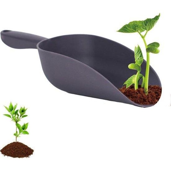 Transplantoir ergonomique - Outil de plantation - 34 cm - Gris - Poignée confortable - Idéal pour le jardinage