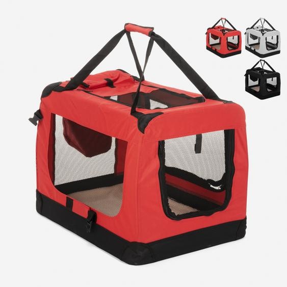 Transporteur pour chiens et chats moyennement grand tissu pliable 68.5x48x50cm Oliver L - Rouge