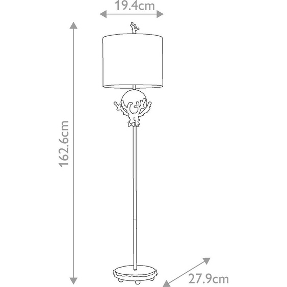 Trellis Lampadaire patine mastic et feuille dargent Flambeau FB-TRELLIS-FL