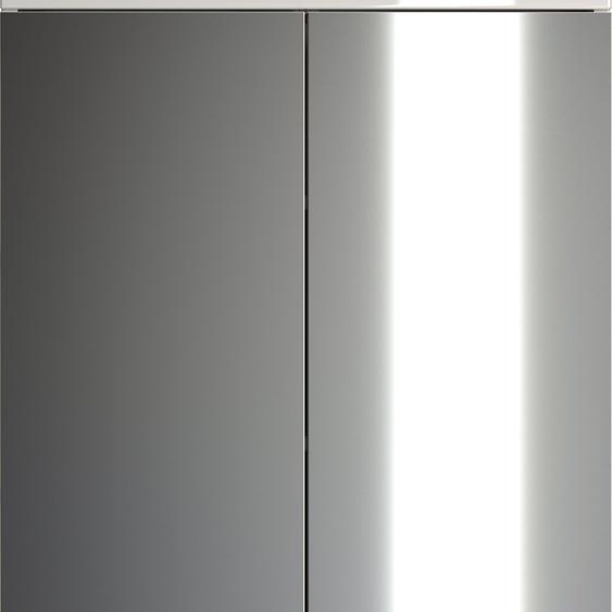 trendteam Armoire de toilette Amanda Blanc mélaminé/blanc brillant embouti 60 x 77 x 17 cm