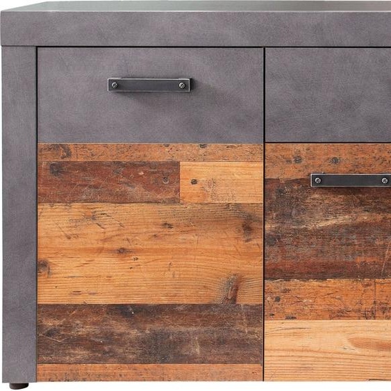 trendteam Salle de séjour Sideboard Indy Graphite Gris Matera-Old Wood NB/Old Wood NB 178 x 76 x 40 cm