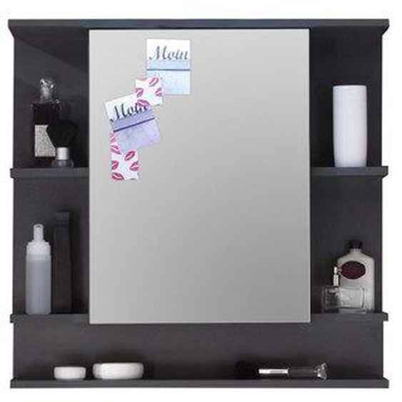 trendteam smart living Maisonnerie 1330-403-21 Meuble Salle de Bain Miroir Armoire Murale Tetis Graphite Décor LxHxP 72x76x20 cm