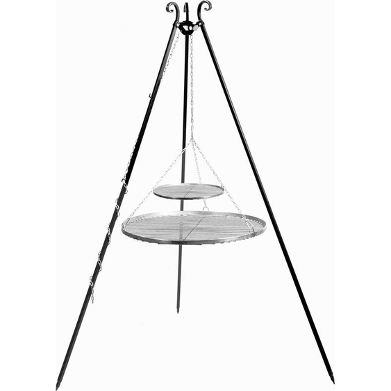 Trépied VIKING avec double grille en acier inoxydable--40x80 cm-