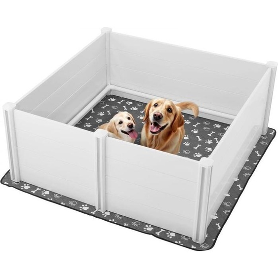 Très grande caisse de mise bas pour chiens - parc à chiots de 152x152x61cm - Caisse pour chiots à espace offert