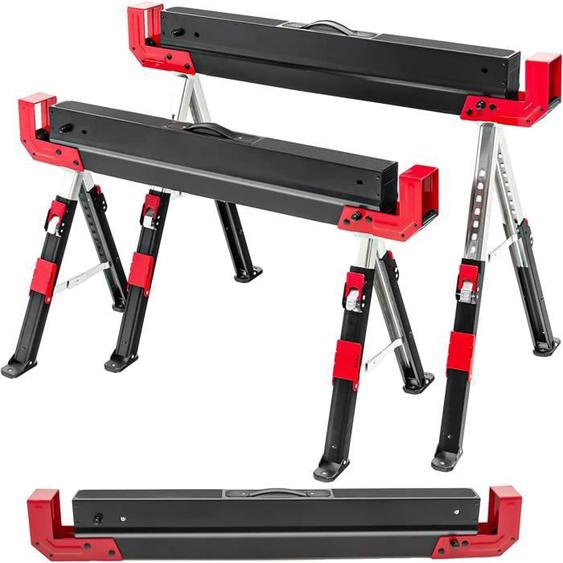 Tréteaux en Métal - GYMAX - Charge Max 1180KG - Bras de Support en Forme A - Hauteur Réglable