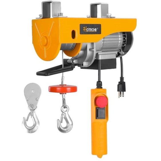 Treuil électrique 230 V, capacité 125/250 kg, câble en acier de 12 mètres, puissance 560 W