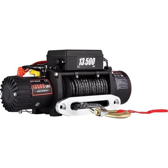 Treuil électrique, câble synthétique haute résistance, télécommande sans fil, 13500 lbs