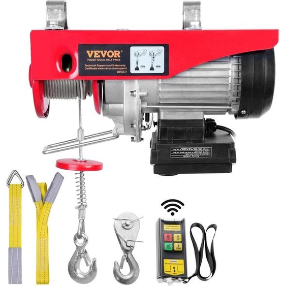 Treuil électrique, capacité de 250 kg, hauteur de levée de 12 mètres, puissance de 510 W, avec télécommande sans fil