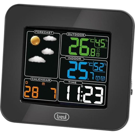 Trevi ME 3165 RC Station météo avec capteur extérieur noir