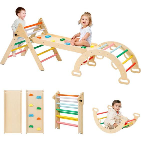 Neche - Triangle dEscalade 7 en 1 pour Enfants avec Toboggan,Rampe Double Face,Échelles,Équipement de jeu Montessori,Aire de Jeux pour Bébé 1