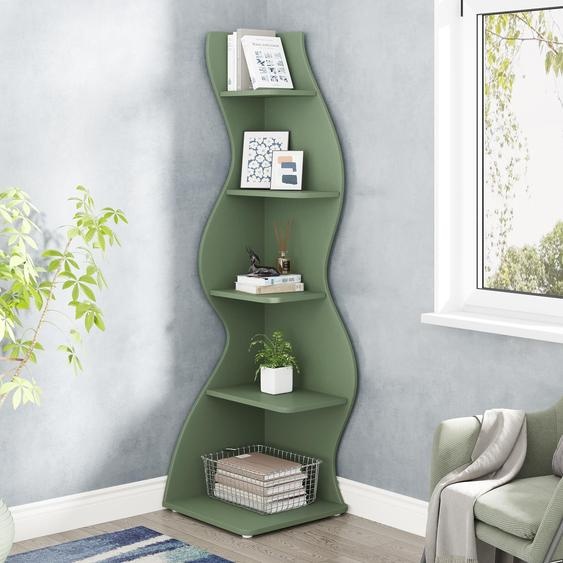 Tribesigns Étagère dangle, 178 cm, étagère de stockage, bibliothèque, support pour plantes, 5 niveaux, pour maison, bureau, salon, chambre, balcon, vert clair