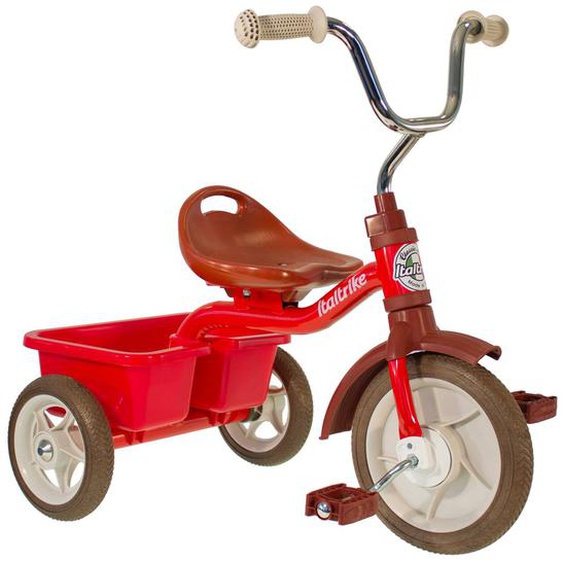 Tricycle En Métal Avec Benne Transporter Italtrike Rouge