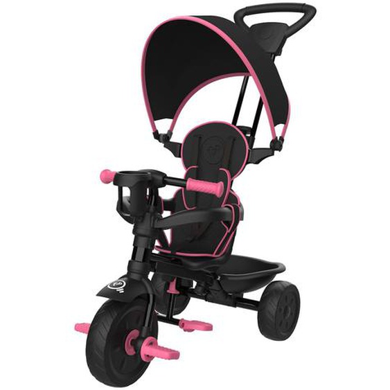 Tricycle Enfant Évolutif 4 En 1 Deluxe Métal Noir - Rose