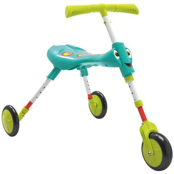 Tricycle Enfant Pliable 3 Roues Scuttlebug Xl Splodge Métal Bleu - Blanc - Vert