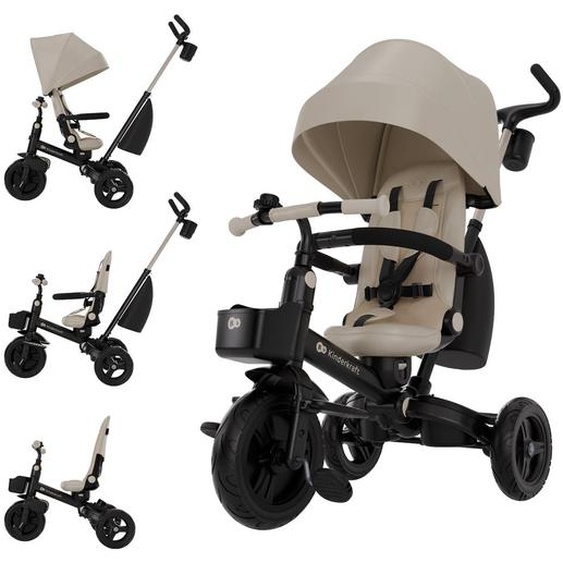 Tricycle Évolutif 6-en-1 Aveo 2 Plus Avec Siège Pivotant 360° Et Position Semi-allongée Beige