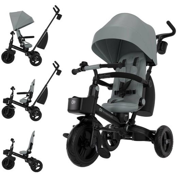 Tricycle Évolutif 6-en-1 Aveo 2 Plus Avec Siège Pivotant 360° Et Position Semi-allongée Gris