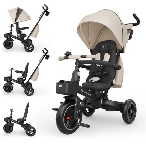 Tricycle Évolutif 6-en-1 Spinstep 2 Plus Avec Siège Pivotant 360° Et Dossier Réglable Beige