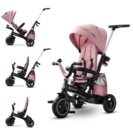 Tricycle Modulaire Avec Siège Rotatif Et Harnais De Sécurité Rose