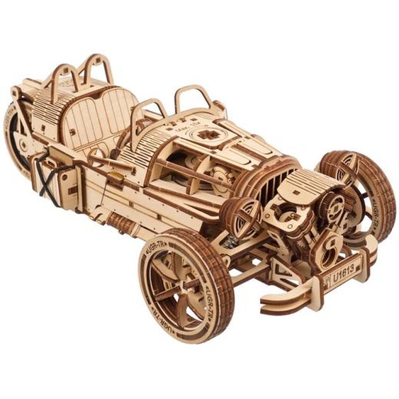 Tricycle Ugr-s – Maquette Mécanique En Bois À Construire, Puzzle 3d À Moteur À Ressort Brown
