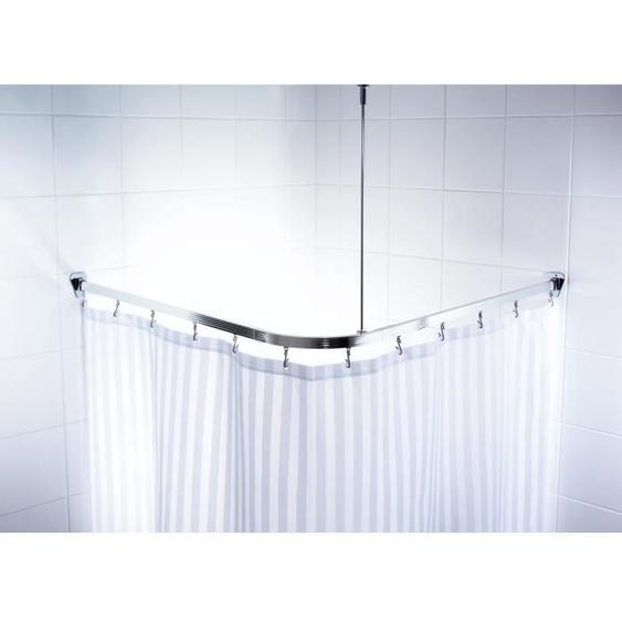 tringle de douche dangle LCC® Avec crochet chromé Pose au plafond solide