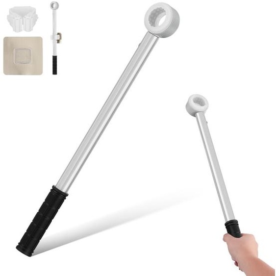 Tringle de tension pour stores, extensible avec crochet, 45,5 cm, argentée