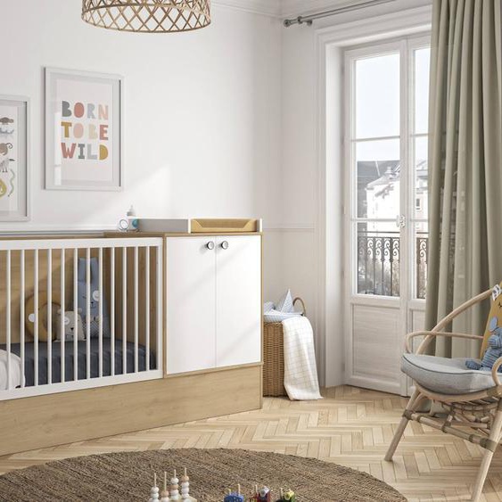 Trio Chambre Lit+commode+armoire Arthur Chêne Artisan