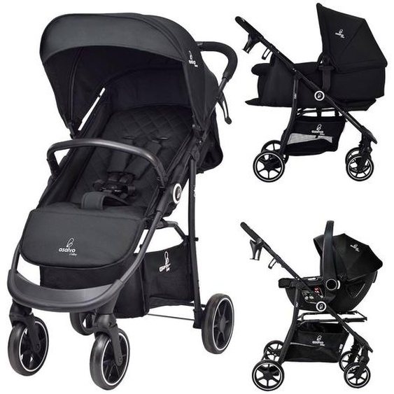 Trio Poussette, Nacelle, Et Siège Auto Oslo Noir