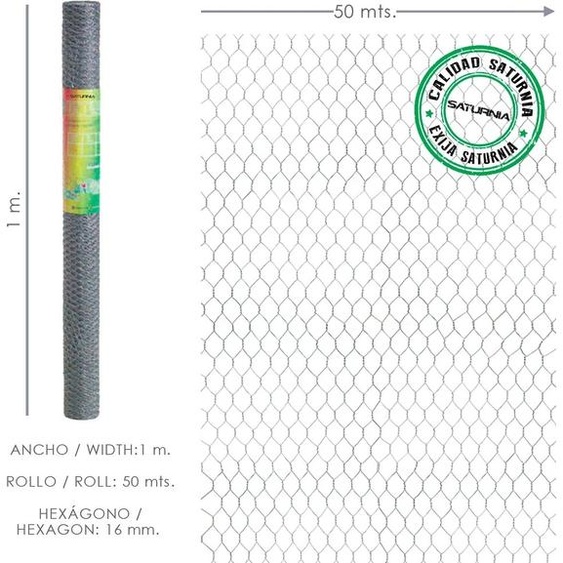 Grillage à triple torsion 16/100 cm. rouleau de 50 mètres pour usage domestique