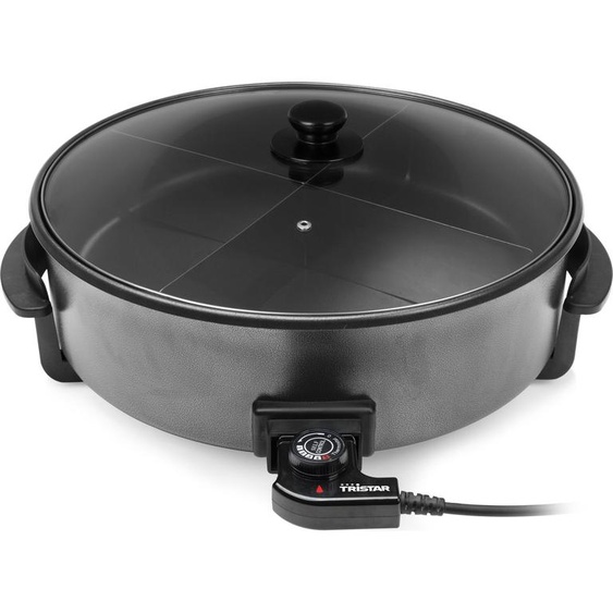 Tristar PZ-9145 Gril multifonctionnel XXL - Rond - Noir - Métal - 7,5 l - Couvercle amovible - 1 m (PZ-9145)