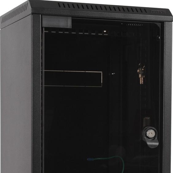 Triton RKA-10-AS3-BAX-X1 Armoire murale hybride 10/19, avec porte transparente, Triton RKA-10-AS3-BAX-X1, profondeur 260mm, noir
