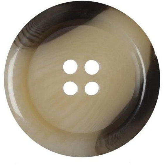 Trivets en plastique de couleur beige, de forme ronde, diamètre de 23 mm, avec 4 trous, parfaits pour les boutons de manteau, 6 pièces (conditionnement de 36)