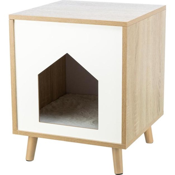 Trixie Cat Basket Maison Isa bois brun clair blanc regarder