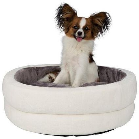 Trixie Lit rond LEVI avec coussin peluche, crème/gris - EN