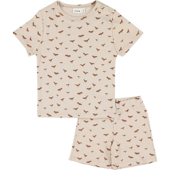 Trixie Pyjama manches courtes cotonBabbling Birds 92-2J rose