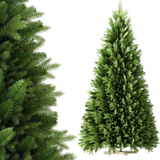 TRMLBE Arbre de Noël artificiel 150cm Sapin vert PVC+PE montage rapide Décoration de Noël Arbre de Noël avec support en bois, pour intérieur-extérieur