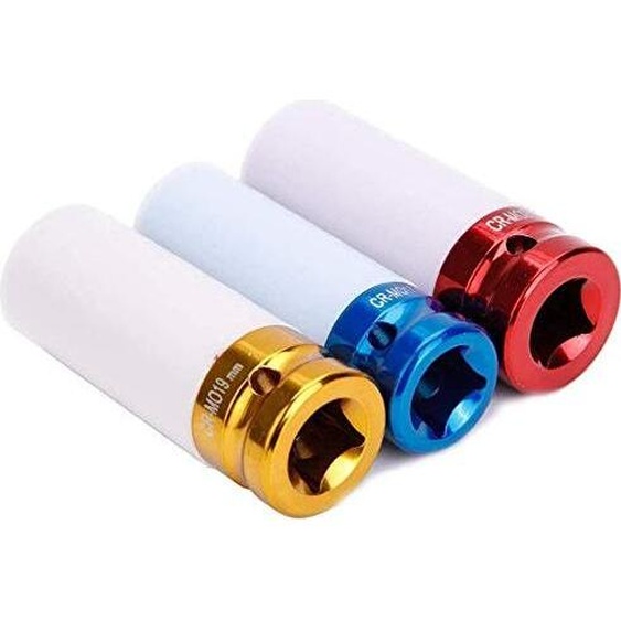 TRMLBE Jeu de 3 clés à chocs 1/2 avec douilles de protection 17/19/21mm