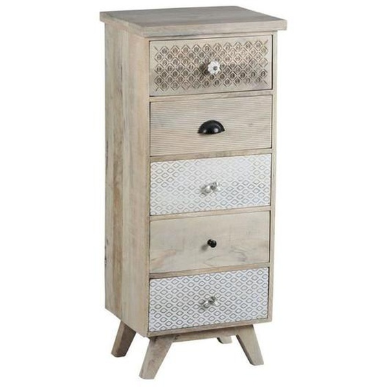 Chiffonnier - ALTOBUY - TROMSO - 5 Tiroirs - Bois Massif - Style Scandinave Moderne