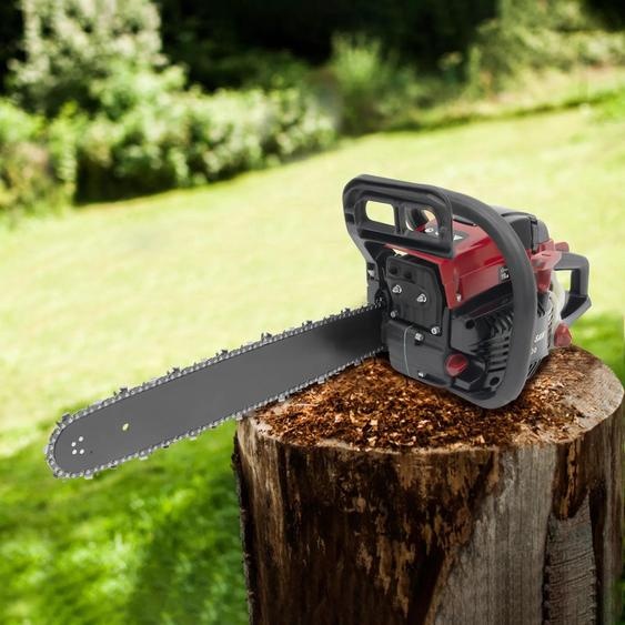 Tronçonneuse à essence - Moteur 58 cm³ - Puissance 2400 W - Lame 50 cm - Pour bois de chauffage et abattage - Noir