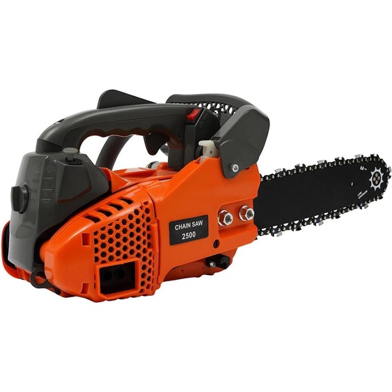 Tronçonneuse à essence - Poignée supérieure - Guide-chaîne de 30 cm - 900 W - 2 temps 25,4 cm³ - 9000 tr/min - Démarrage manuel - Pas de chaîne 9,5 mm - Noir