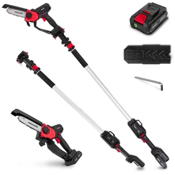 Tronçonneuse elagueuse batterie lithium 240V, longueur de lame 158mm, distance maximale 225cm Greencut PP200L