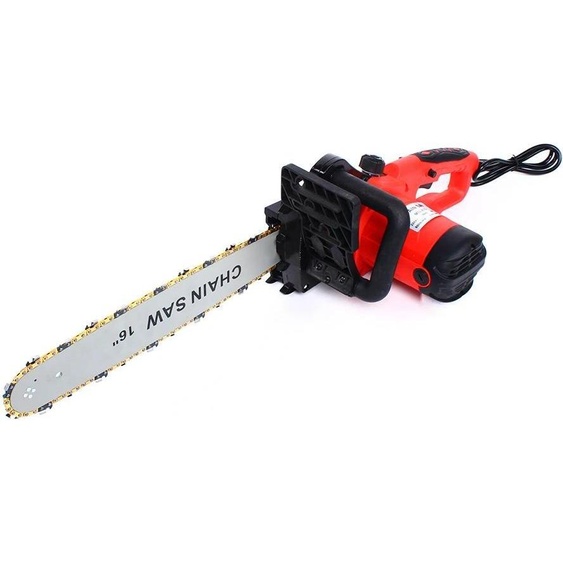 Tronçonneuse électrique - 2000 W - guide de 40 cm - 220 V - prise EU - moteur en cuivre - engrenage métallique - rouge