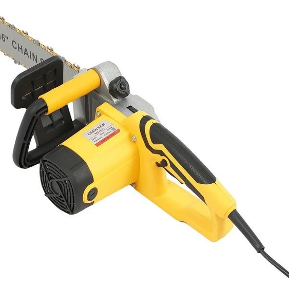 Tronçonneuse électrique - 405-7 - Guide-chaîne de 40,6 cm - 2 kW 220 V - Légère, maniable - Moteur à bobinage en cuivre - Jaune