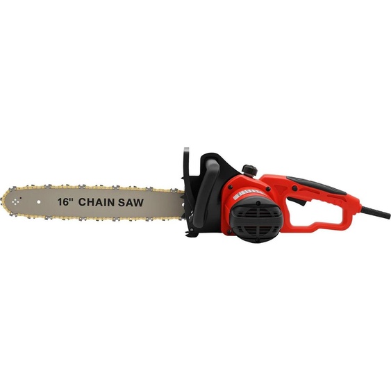 Tronçonneuse - Électrique - Alimentation secteur 220 V - 2000 W - Guide-chaîne de 40,5 cm - Lubrification automatique de la chaîne - Moteur en cuivre - Légère - Rouge