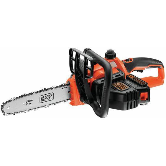 Black&decker - Tronçonneuse sans fil - 25 cm - 18 v - 2 Ah - 1 batterie - Double interrupteur de sécurité et protection main (GKC1825L20-QW)