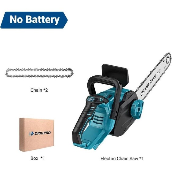 Tronçonneuse - Tronçonneuse à chaîne sans fil - Sans balai - 1200 W - Guide de 30 cm - Écran LCD - Léger, portable - 1 batterie